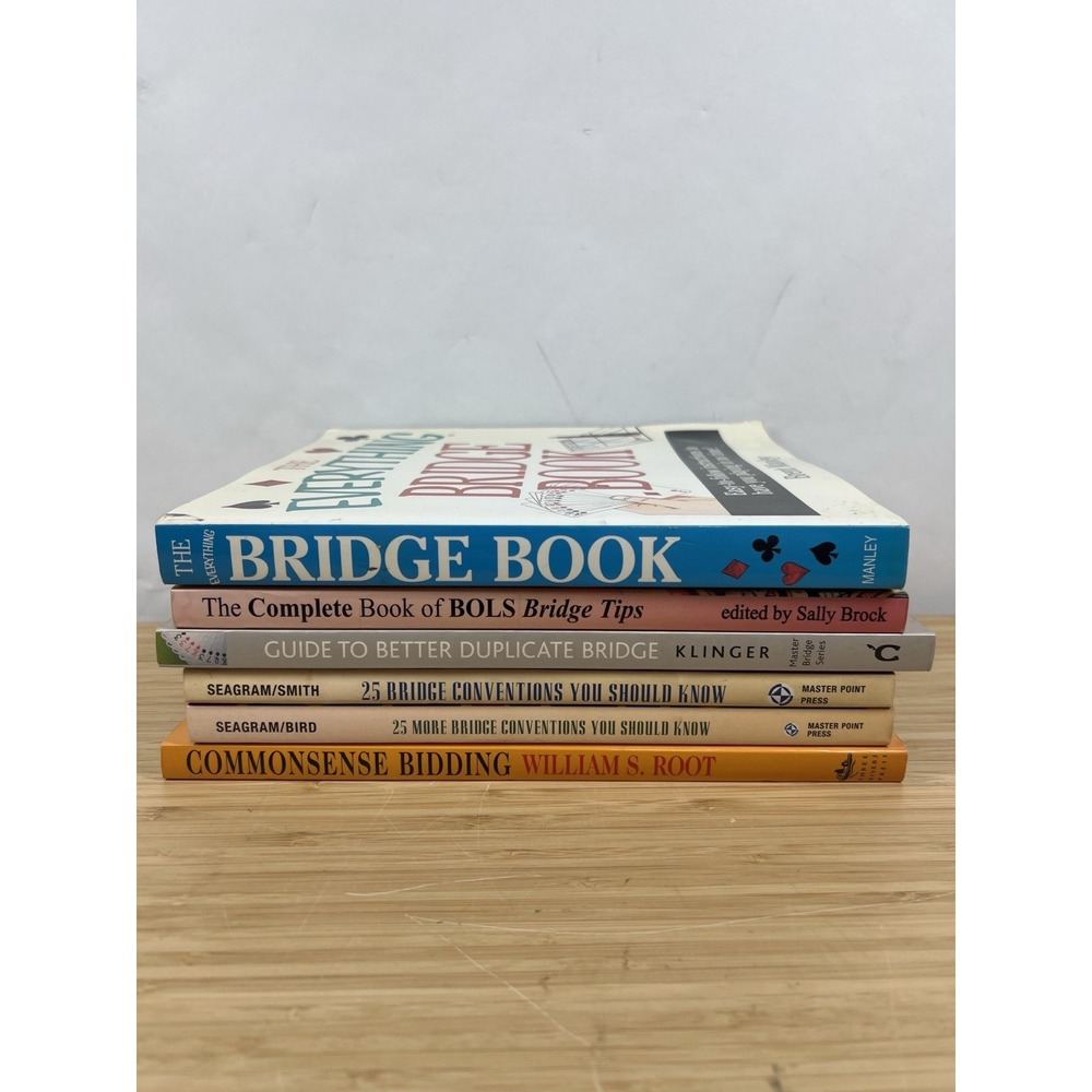 Bridge Strategy Book Lot (6) – Bidding, Conventions, Duplicate & Play Guides